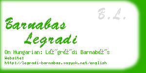 barnabas legradi business card